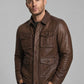 Jensen Ross Ackles Supernatural Season 7 Distressed Brown Leather Jacket – full product view