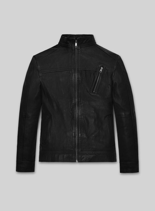 Jesse Lee Soffer Chicago P.D. Black Leather Jacket – front view