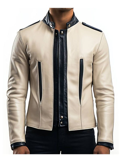 Jesse White Leather Jacket – Men’s Premium White Leather Jacket
