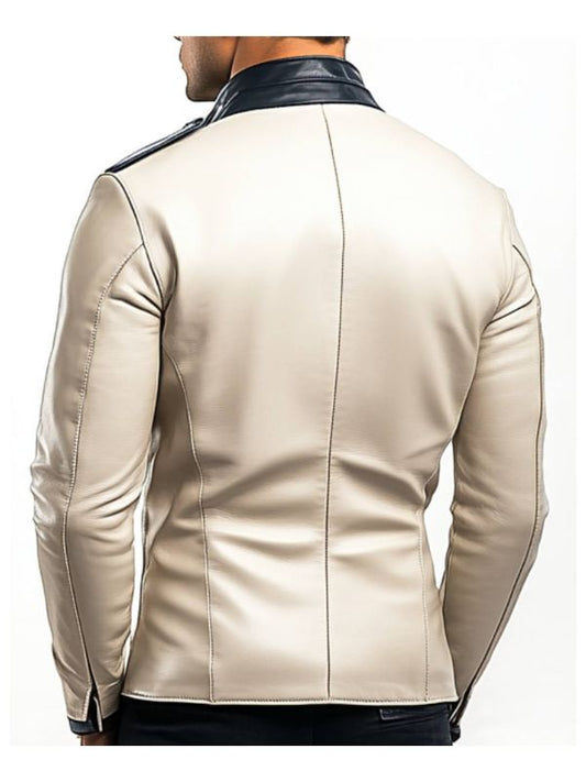 Jesse White Leather Jacket – Men’s Premium White Leather Jacket