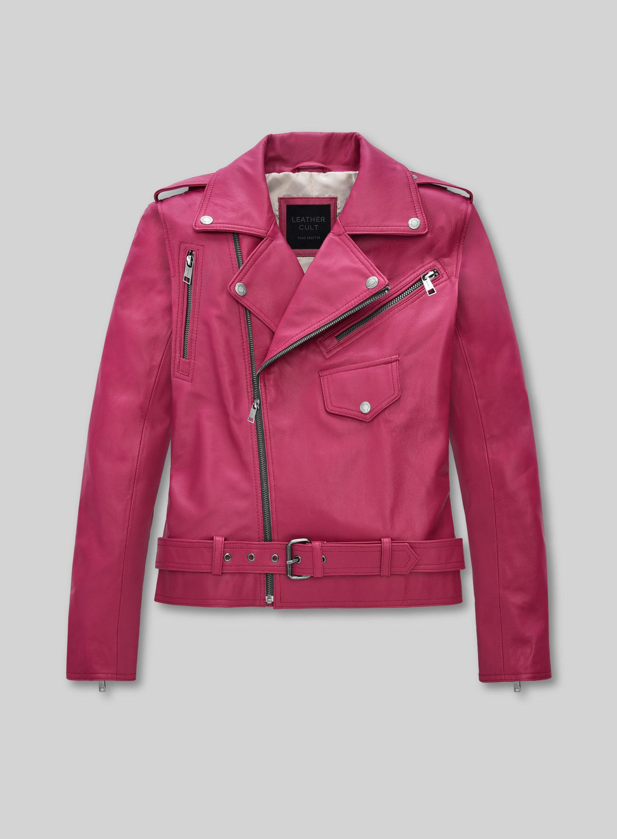 Jessica Alba Black Leather Jacket – front view