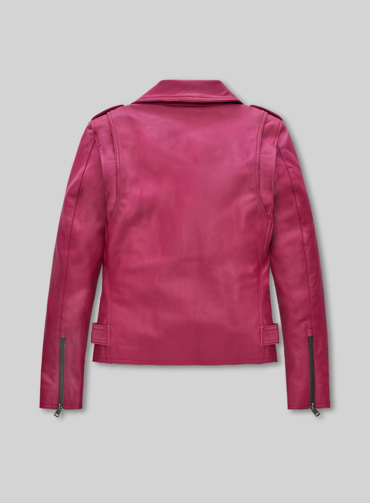 Jessica Alba Black Leather Jacket – back view