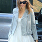 Jessica Alba Black Biker Leather Jacket – alternate view