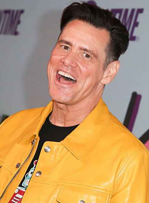 Jim Carrey Black Leather Jacket – Jim Carrey wearing the look, photo 2