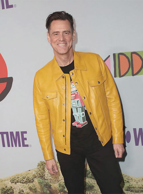Jim Carrey Black Leather Jacket – Jim Carrey wearing the look, photo 3