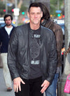 Jim Carrey Black Biker Leather Jacket – Jim Carrey celebrity photo