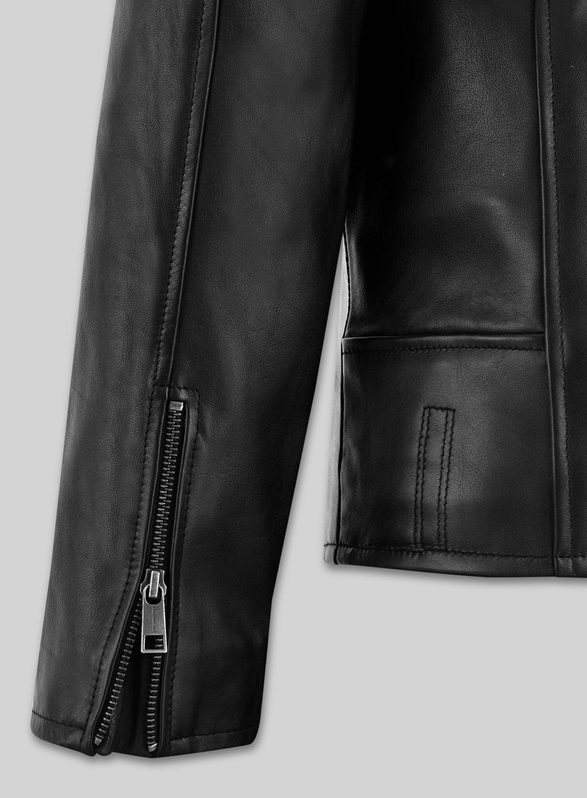 Jim Carrey Toronto International Film Festival Black Leather Jacket – close-up and worn views