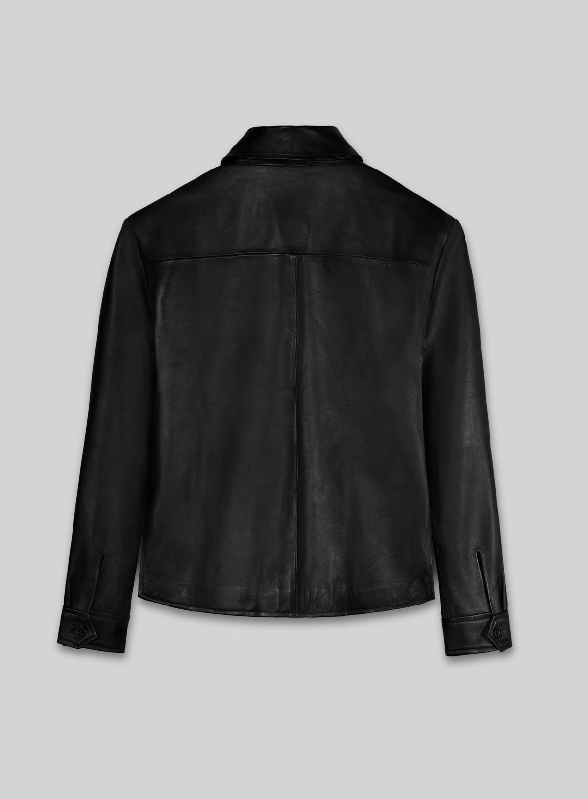 Jim Morrison Classic Black Leather Shirt – back view