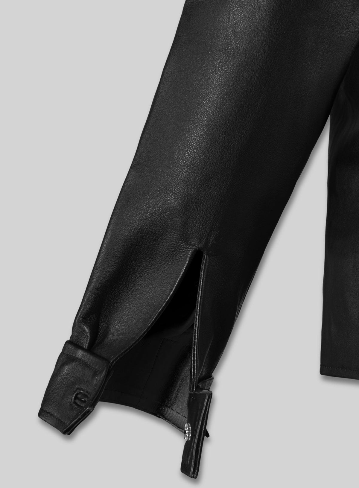 Jim Morrison Classic Black Leather Shirt – full product view