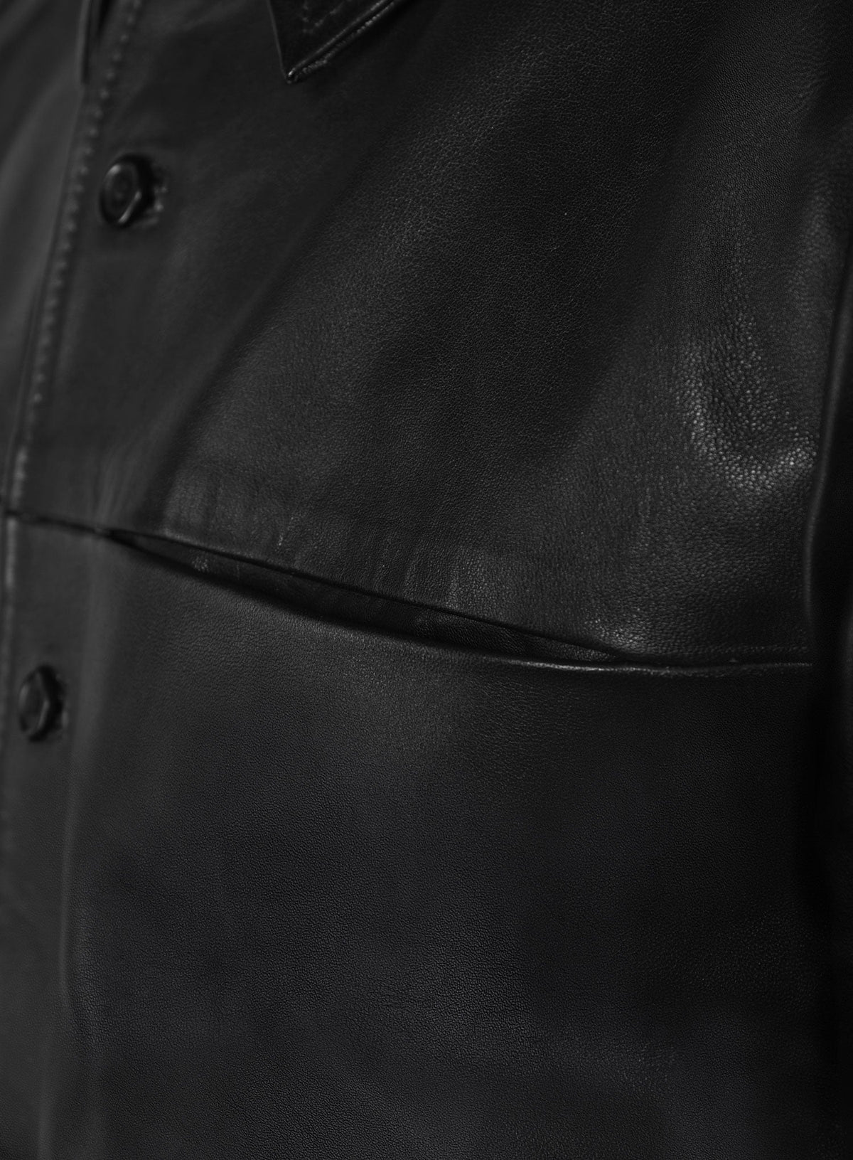 Jim Morrison Classic Black Leather Shirt – leather colour swatch