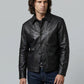 Jim Morrison Classic Black Leather Shirt – worn look
