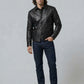 Jim Morrison Classic Black Leather Shirt – worn look