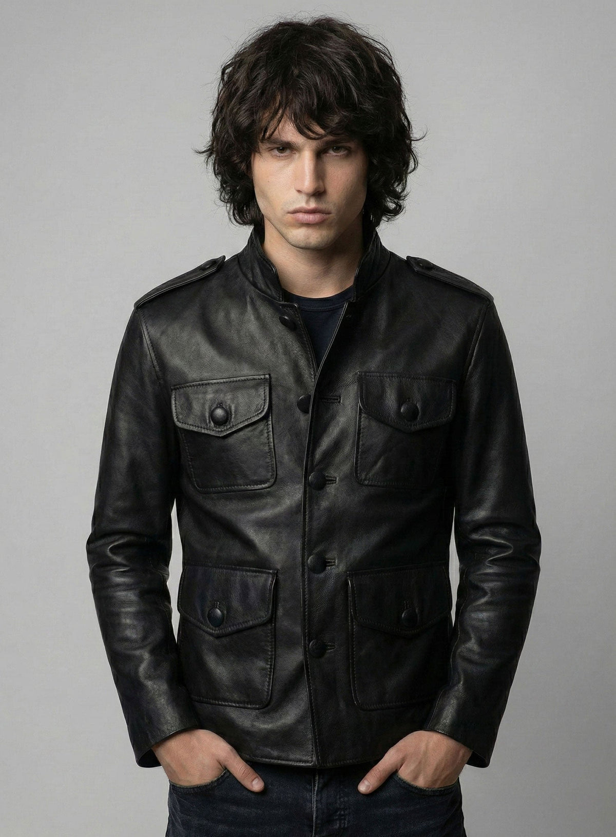 Jim Morrison Leather Jacket # 2 view 5
