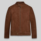 Jim Morrison 1969 Brown Suede Jacket in rust brown – front view