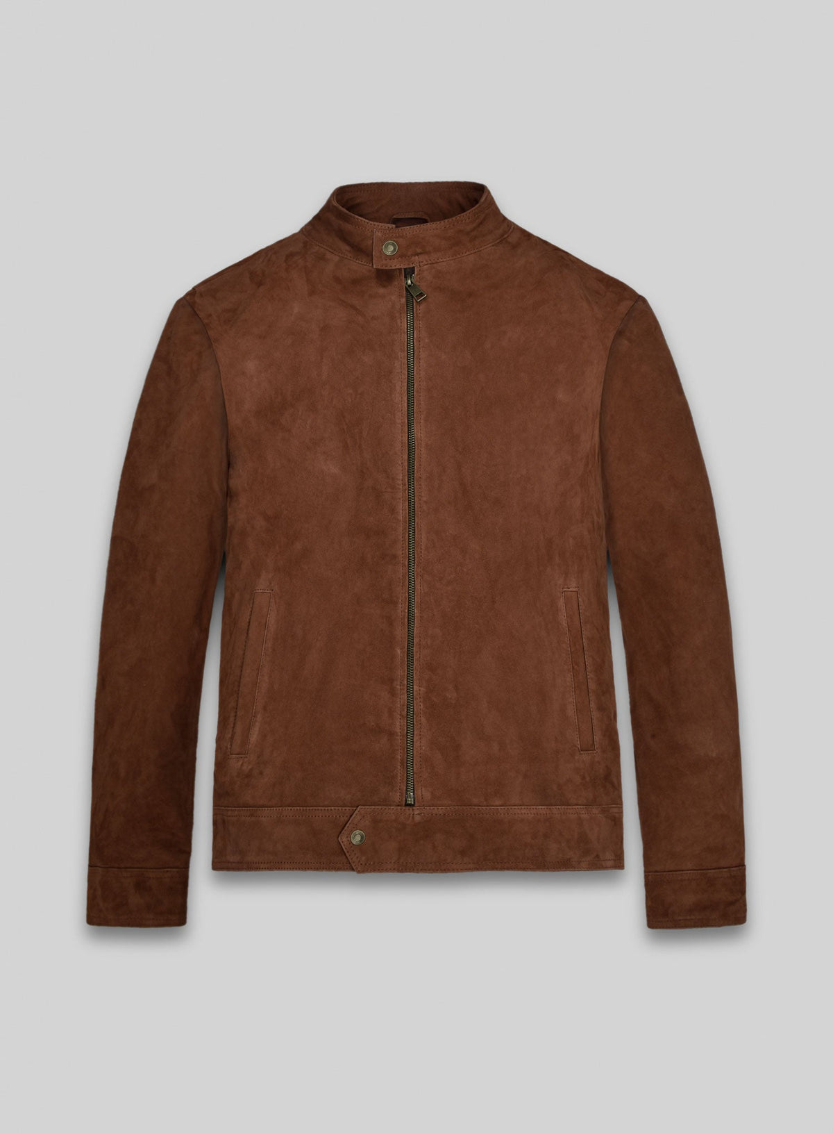 Jim Morrison 1969 Brown Suede Jacket in rust brown – front view