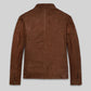 Jim Morrison 1969 Brown Suede Jacket in rust brown – back view