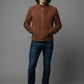 Jim Morrison 1969 Brown Suede Jacket in rust brown – worn look