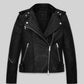 Jodie Comer Doctor Foster Black Leather Jacket – front view
