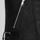 Jodie Comer Doctor Foster Black Leather Jacket – close-up and worn views