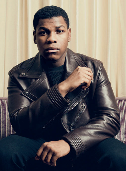John Boyega Black Leather Jacket – close-up and worn views