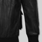 John Cho Black Casual Leather Jacket – close-up detail of leather and stitching