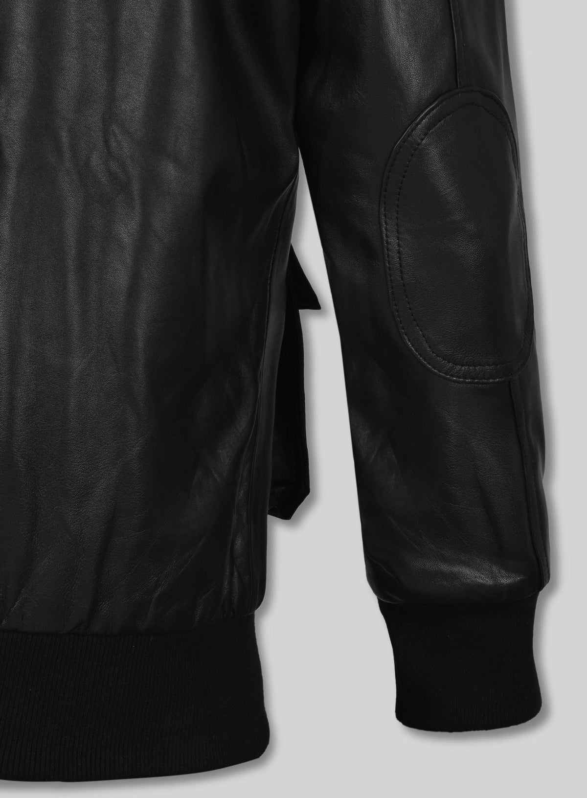 John Cho Black Casual Leather Jacket – close-up detail of leather and stitching