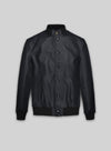 John Cho Comic-Con Black Bomber Leather Jacket – front view