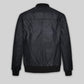 John Cho Comic-Con Black Bomber Leather Jacket – back view
