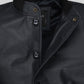 John Cho Comic-Con Black Bomber Leather Jacket – close-up detail of hardware and pockets