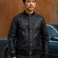 John Cho Comic-Con Black Bomber Leather Jacket – worn look
