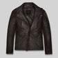 John Travolta From Paris with Love Dark Brown Leather Jacket – front view