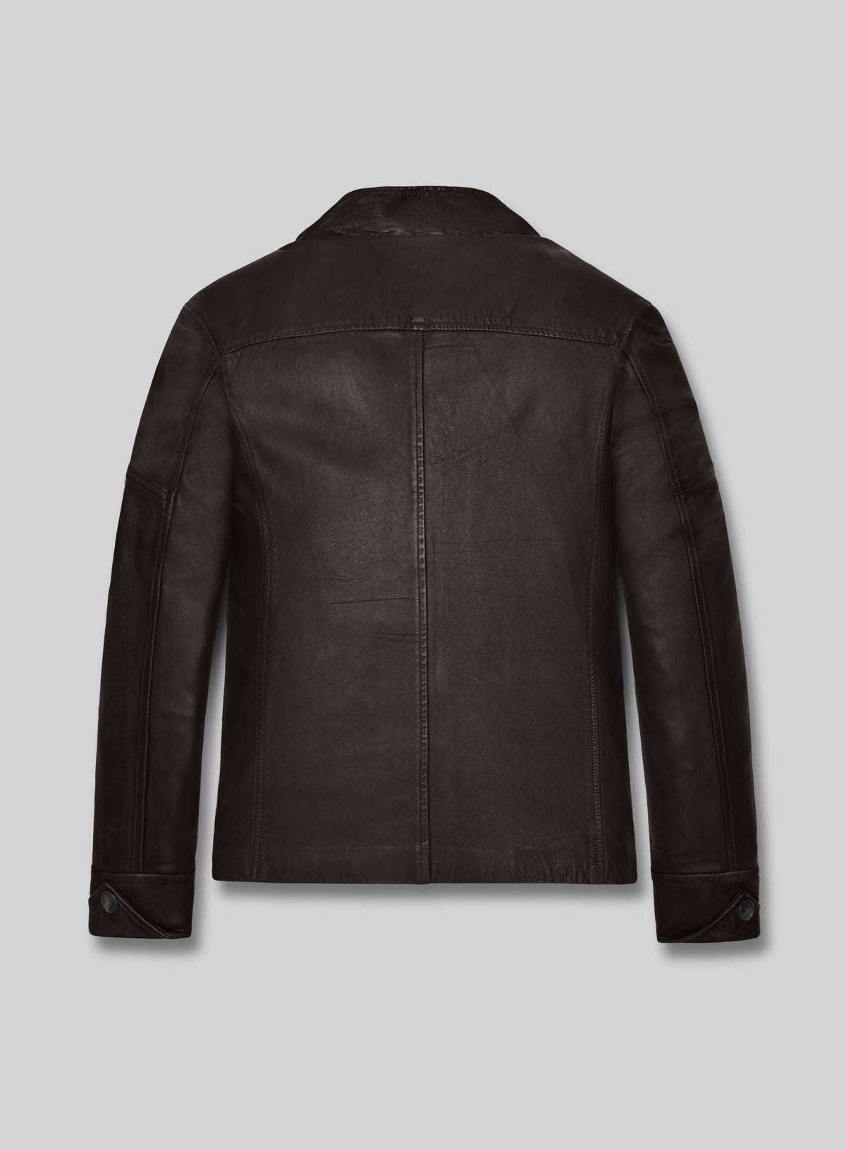 John Travolta From Paris with Love Dark Brown Leather Jacket – back view