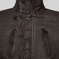 John Travolta From Paris with Love Dark Brown Leather Jacket – close-up detail of leather and stitching