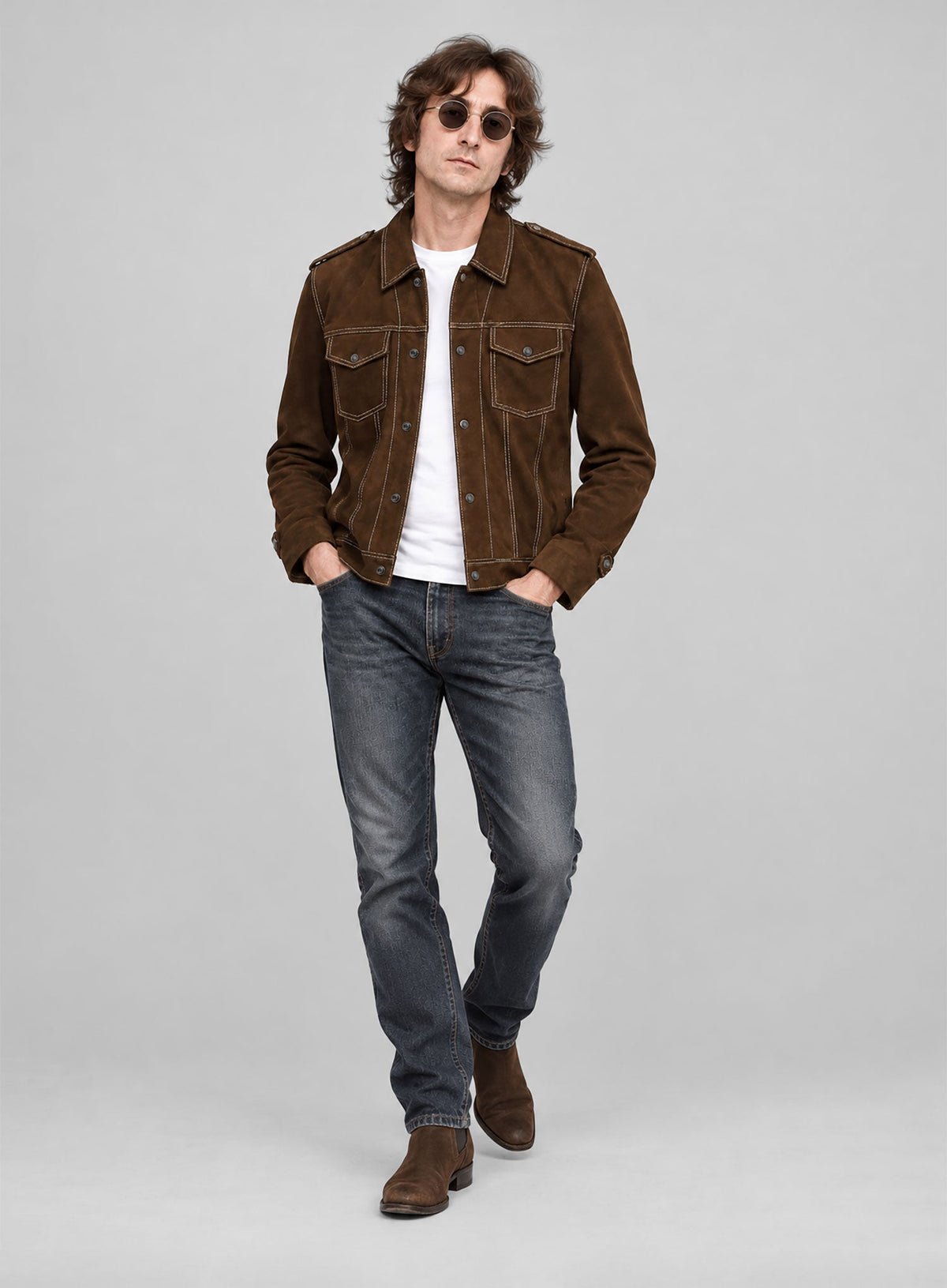 John Lennon Rubber Soul Brown Suede Jacket, product view 6