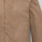 Johnny Depp Black Leather Jacket – close-up detail of front closure, pocket and leather stitching