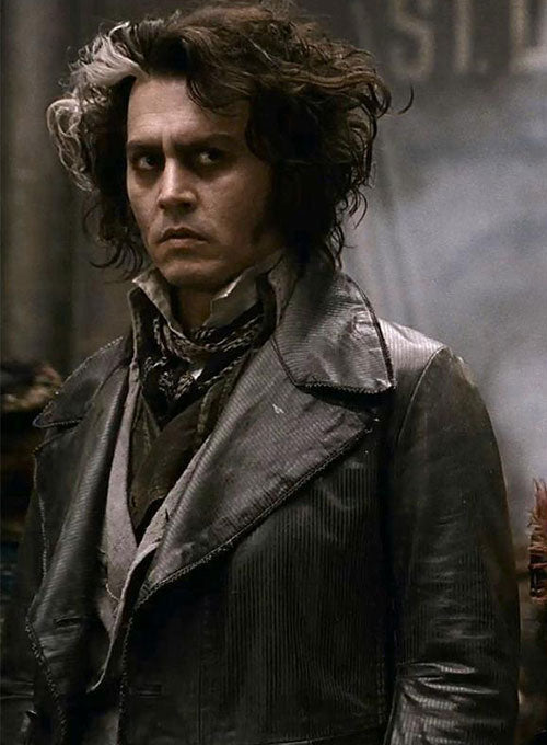 Johnny Depp Sweeney Todd Black Leather Coat – Johnny Depp wearing the look, photo 3