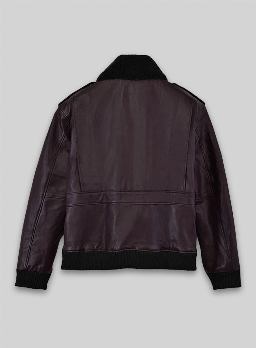 Joker Batman 1989 Purple Leather Jacket – back view