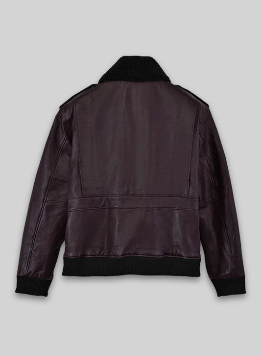 Joker Batman 1989 Purple Leather Jacket – back view