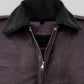 Joker Batman 1989 Purple Leather Jacket – close-up detail of leather and stitching