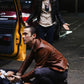 Joseph Levitt Inception Black Leather Jacket – close-up and worn views