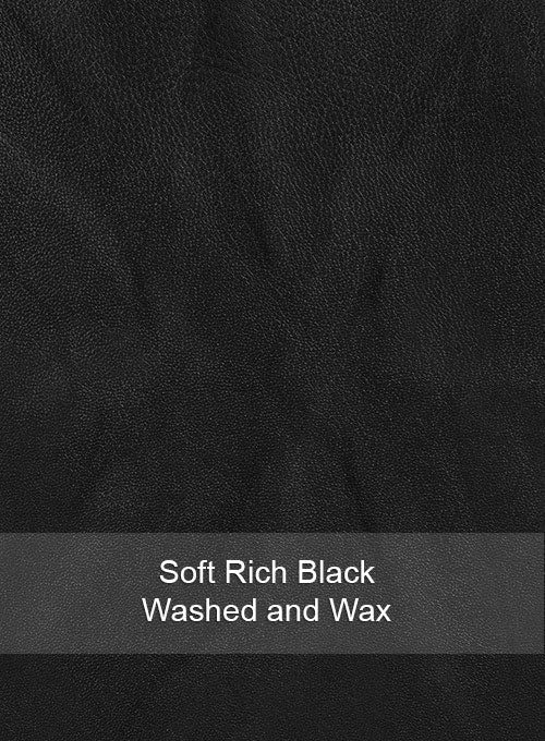 Jungkook Black Leather Jacket – leather colour swatch