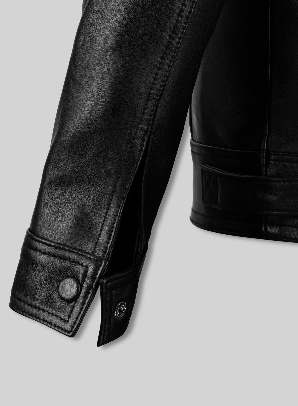 Justin Timberlake Late Night Black Leather Jacket – full product view