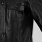 Justin Timberlake Late Night Black Leather Jacket – close-up detail of hardware and pockets