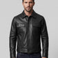 Justin Timberlake Late Night Black Leather Jacket – worn look