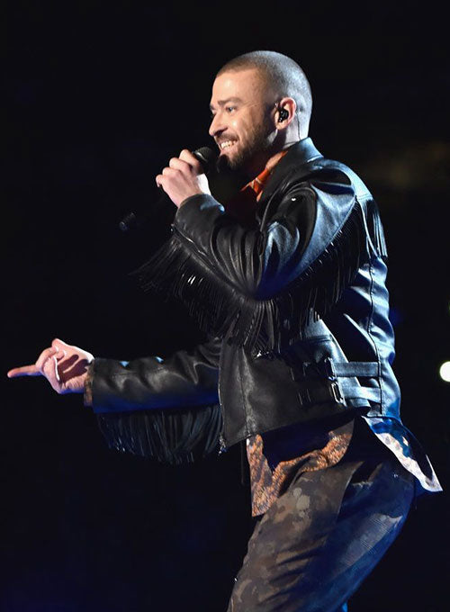 Justin Timberlake Super Bowl 2018 Black Fringe Leather Jacket – leather colour swatch
