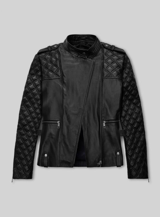Kate Hudson Black Leather Jacket – front view