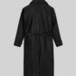 Katherine Waterston Fantastic Beasts Black Leather Long Coat – back view