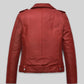 Kathryn Newton Freaky Red Leather Jacket – back view
