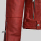 Kathryn Newton Freaky Red Leather Jacket – close-up and worn views
