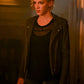 Katie Cassidy Arrow Black Leather Jacket – front view